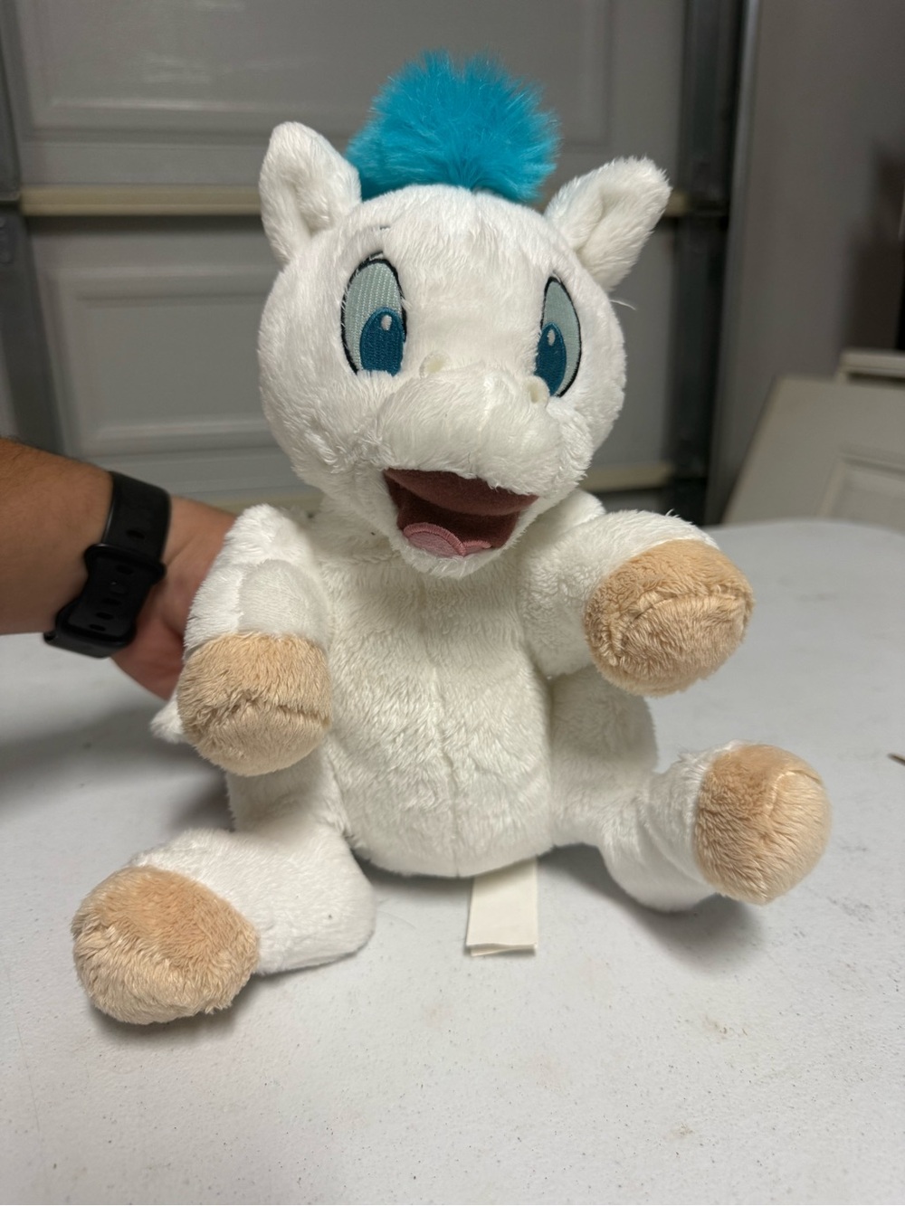 Disney Pegasus Babies Plush with Teal Logo and Cream Fur